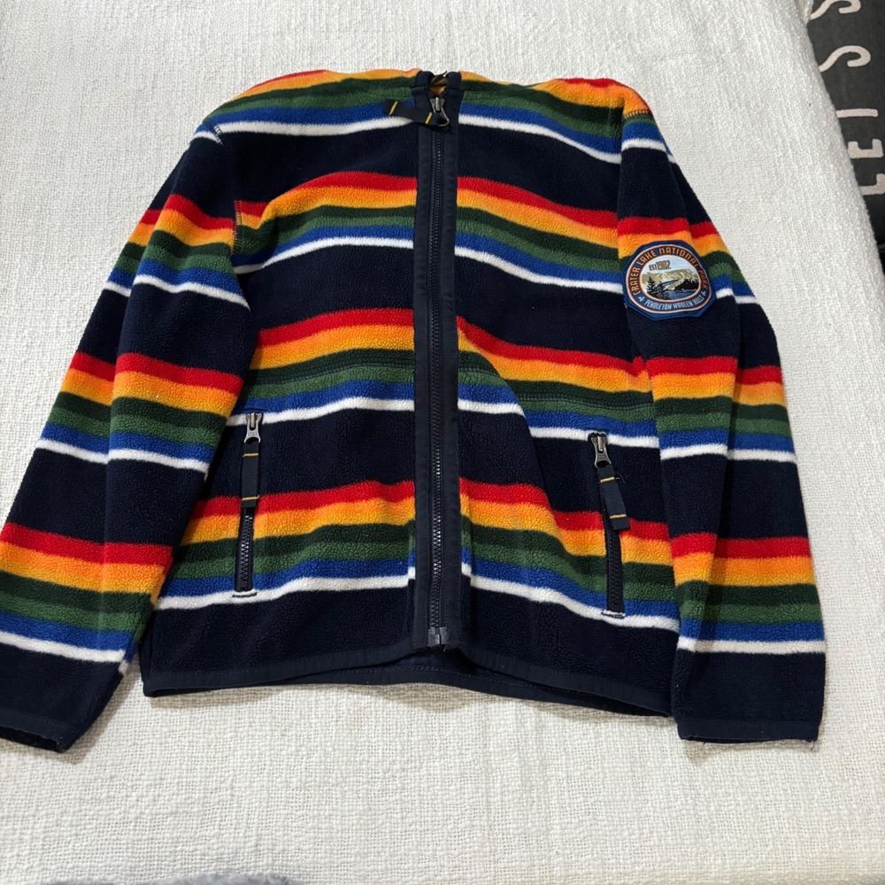 Pendleton Kids Crater Lake National Park Stripe Fleece Full Zip Hoodie Size 5/6
